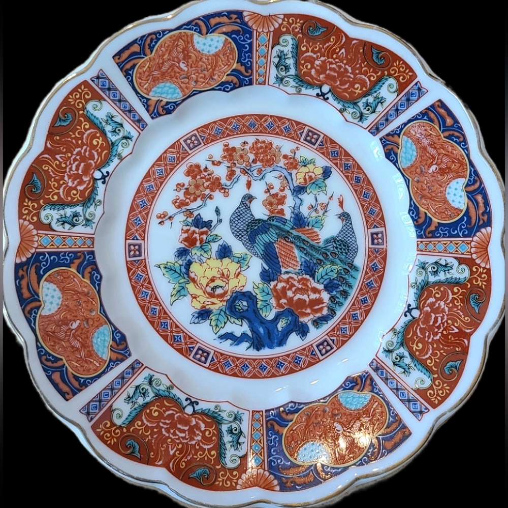 VINTAGE Imari Ware Peacock Plate